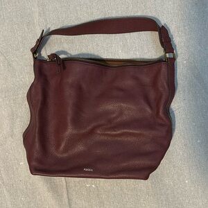Fossil Hobo 2 Way Bag - Burgundy